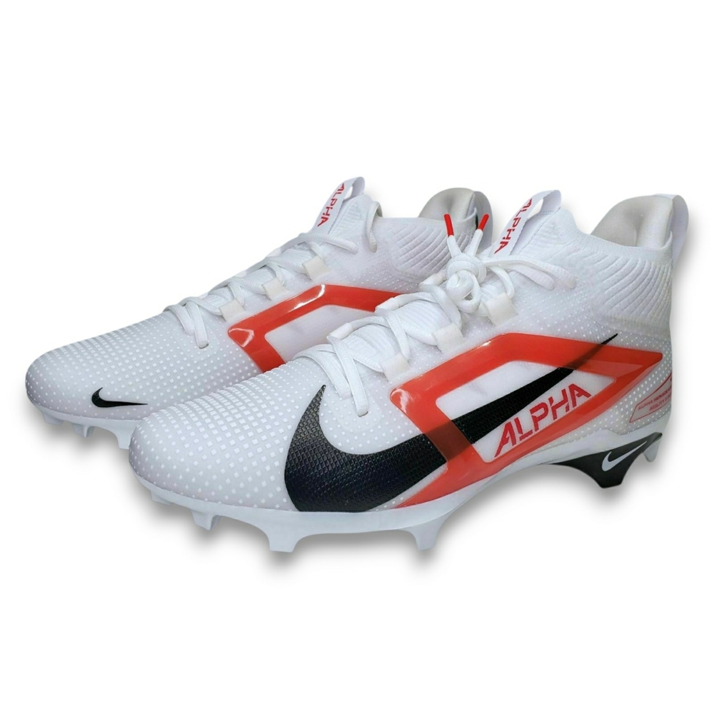 Nike Alpha Menace 4 Elite Size: 13 Men American Football NWT  White, Red & Black